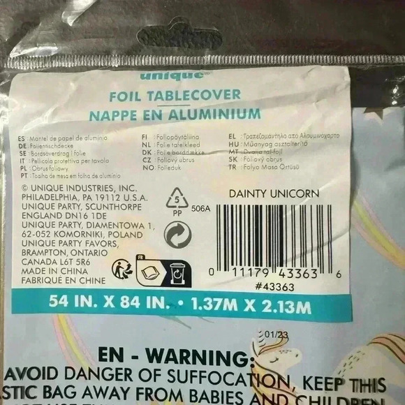 Three NWOT  🥳 Unicorn Tablecloth 54x84 for One Price - Picture 5 of 5